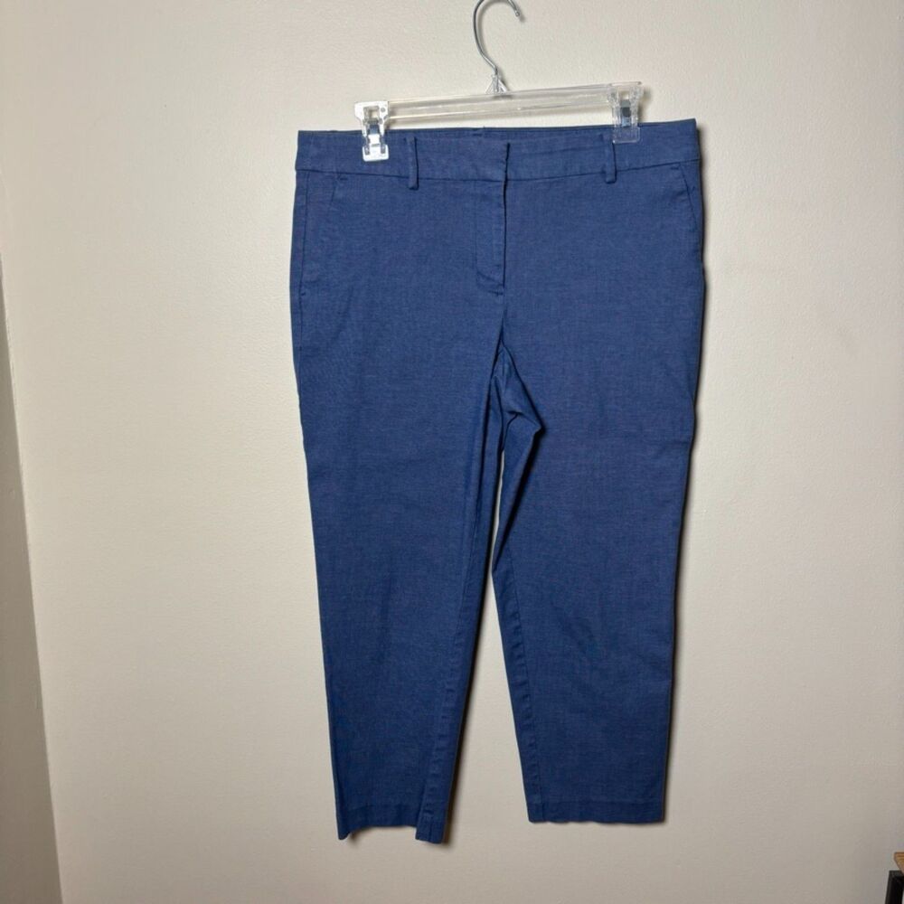 LOFT Womens Pants Blue Petite Diamond Pattern Marisa size 10P slim